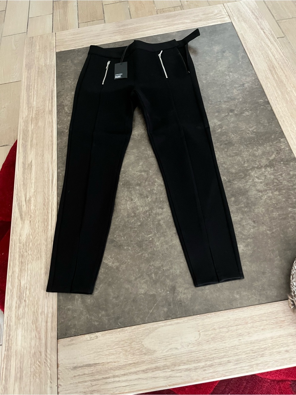 PAIGE Black Pants with Branded Waist Label